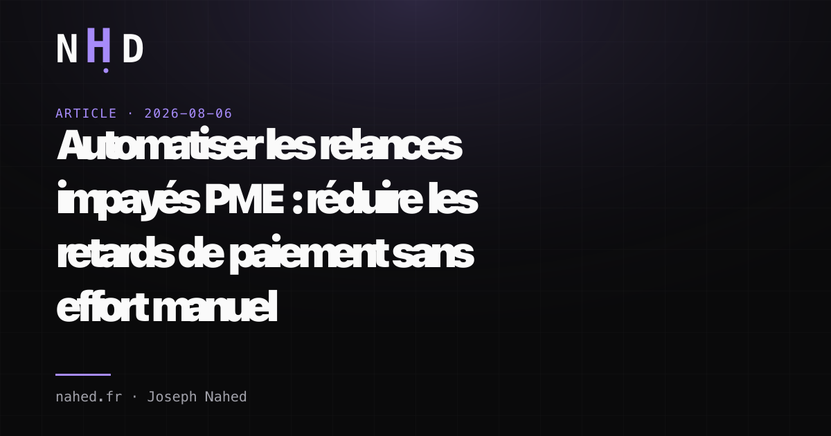 Tableau de bord de suivi des relances impayés pour une PME