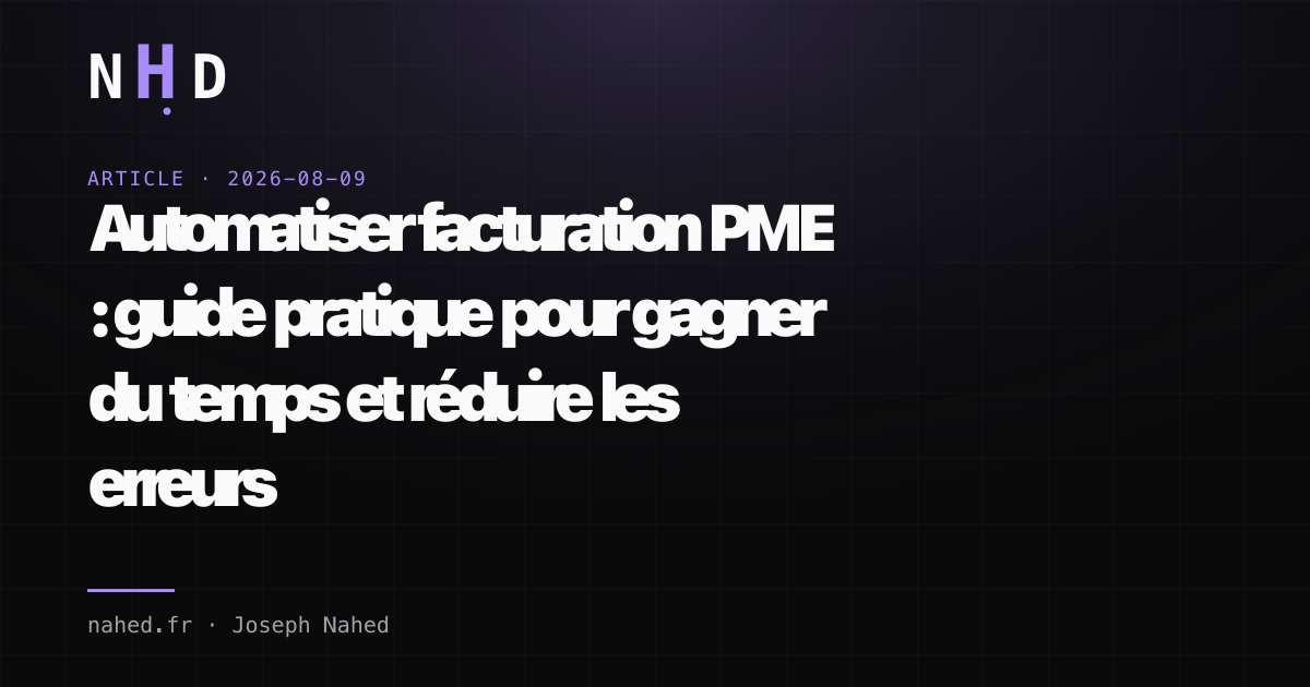 Tableau de bord de facturation automatisée pour PME