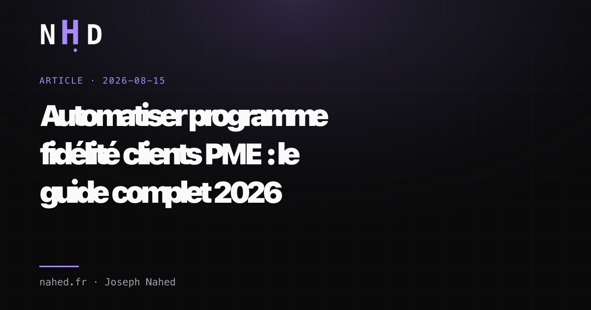 Automatiser programme fidélité clients PME