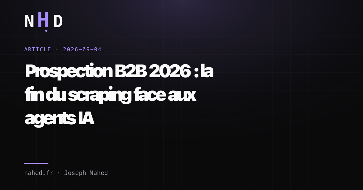 Illustration de la transition du scraping B2B classique vers des agents IA de prospection en 2026