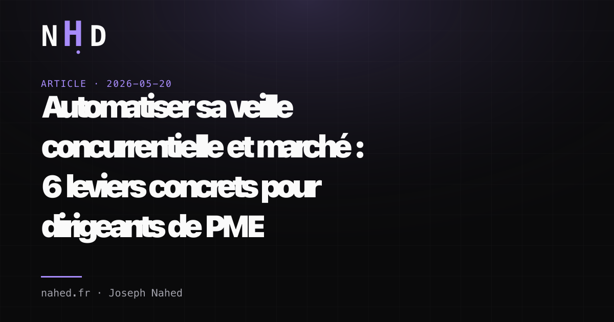 Automatiser sa veille concurrentielle et marché : 6 leviers concrets pour dirigeants de PME