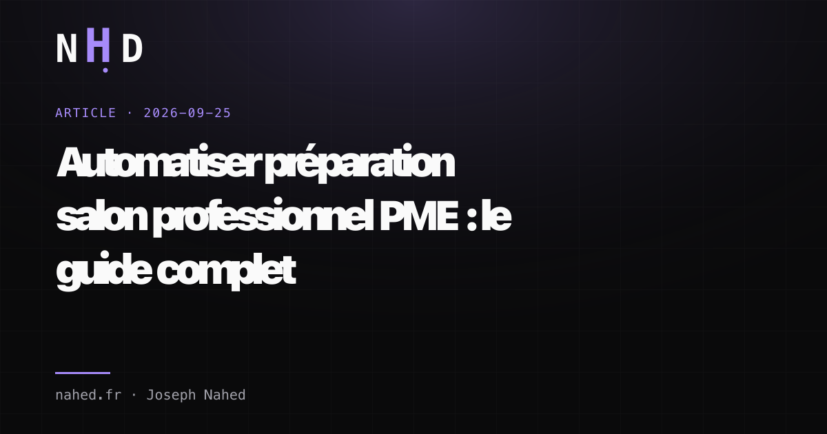 Illustration de la préparation automatisée d'un salon professionnel pour une PME