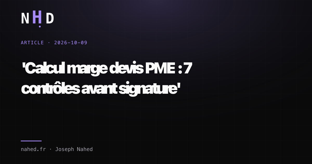 Calcul de la marge d’un devis PME avant signature